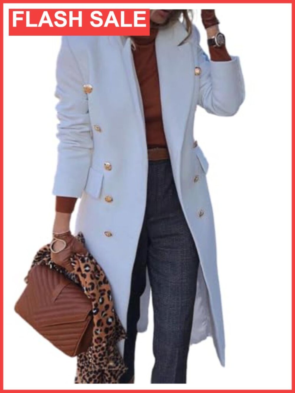 Long Wool Blend Trench Coat Double Breasted Pea Coat Business Warm Winter